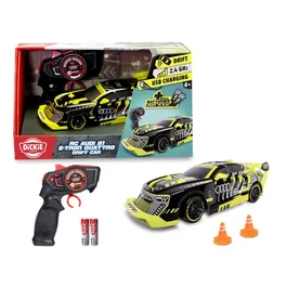 Dickie Toys - Voiture Télécommandée Audi S1 E-Tron Drift 1:24 4x4 10 km/h 22 cm avec Câble USB - 6 ans et plus