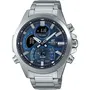 Casio ECB-30D-2AEF Montre connectée Bluetooth en acier inoxydable 52,3 mm avec éclairage LED, étanche 10 bars - Bleu