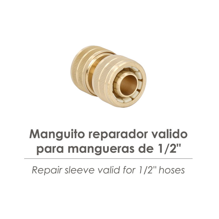 SATURNIA Manchon Réparateur en Laiton pour Tuyau 1/2 pouce