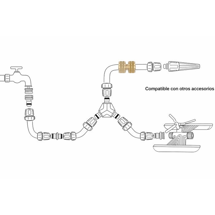 SATURNIA Manchon Réparateur en Laiton pour Tuyau 1/2 pouce