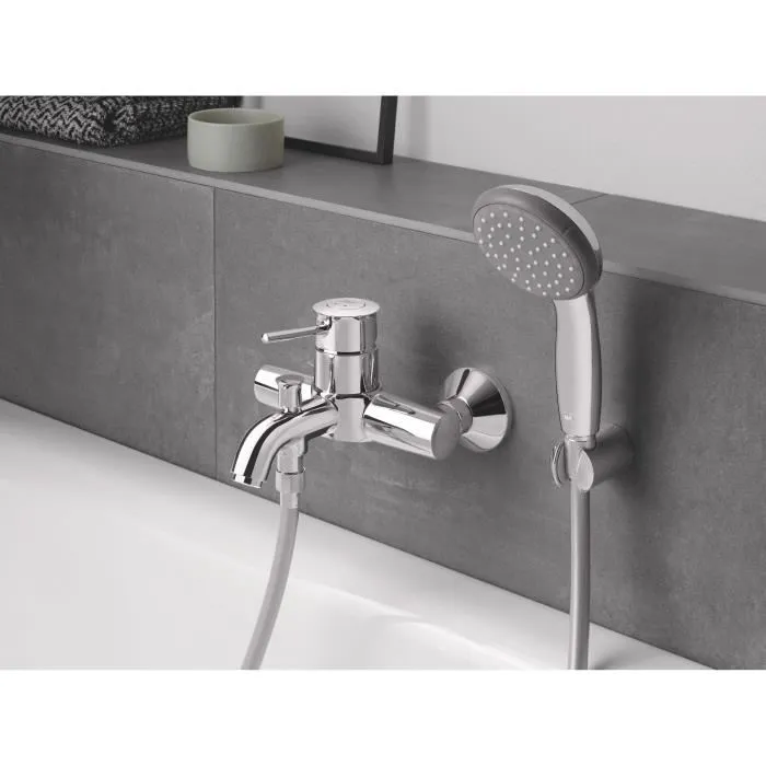 Grohe Mitigeur monocommande mural pour bain et douche, finition chromé, profondeur 191 mm