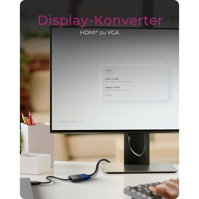 Icy ICY BOX IB-AC502a Adaptateur HDMI vers VGA Noir Icy ICY BOX IB-AC502a Adaptateur HDMI vers VGA Noir