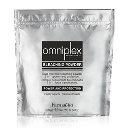 Farmavita Omniplex Bleaching Blue - Poudre Décolorante 2 en 1 Bleue avec Technologie Plex - Protectrice - Pour Cheveux - Sachet Aluminium 500 g