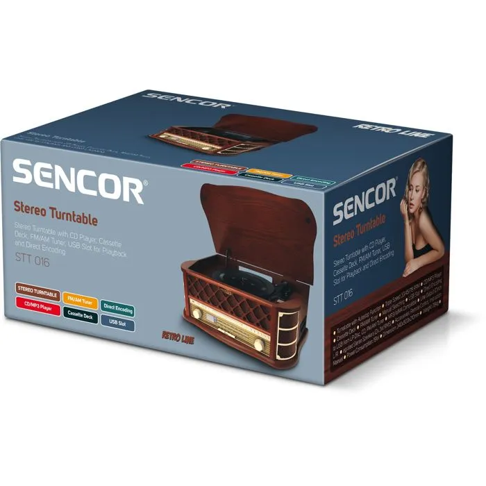 Sencor STT 016 Platine vinyle rétro Brun et noir