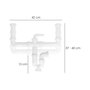 ABRISA Siphon Double Extensible avec Deux Évacuations 1 1/2 pulces et Sortie 40 mm