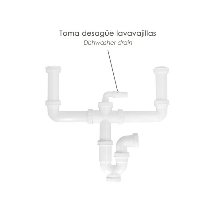 ABRISA Siphon Double Extensible avec Deux Évacuations 1 1/2 pulces et Sortie 40 mm