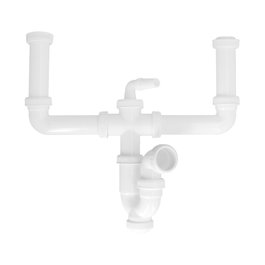 ABRISA Siphon Double Extensible avec Deux Évacuations 1 1/2 pulces et Sortie 40 mm
