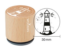 Woodies Tampon de bois et caoutchouc motif phare 33x30mm