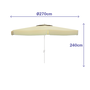 Marbueno 10182 Parasol Aluminium 8 Branches D270 cm Polyester Blanc Jardin Piscine Terrasse