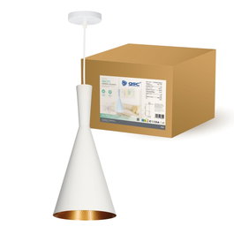 GSC Evolution Lampe de plafond suspendue série Ekiti E27 Ø180mm Blanc