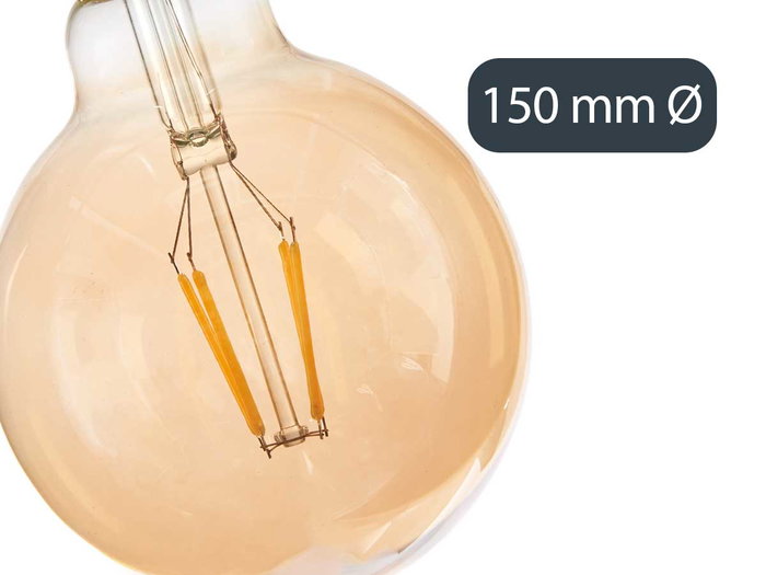 Giftdecor Ampoule LED Vintage 150mm E27 4W Lumière Chaude Transparent Cristal Métal 14x19x14 cm (Set de 12)