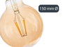 Giftdecor Ampoule LED Vintage 150mm E27 4W Lumière Chaude Transparent Cristal Métal 14x19x14 cm (Set de 12)