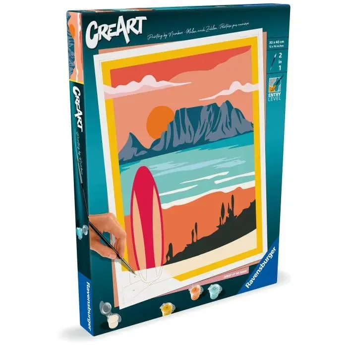 Ravensburger CreArt - Peinture par numéros 30x40 cm Sunset at the Beach