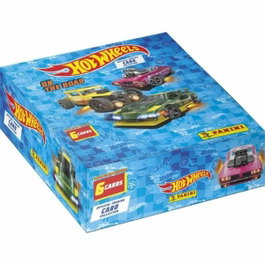 Panini Boîte de Stickers Hot Wheels TC - 24 pochettes, 144 stickers et 1 carte édition limitée