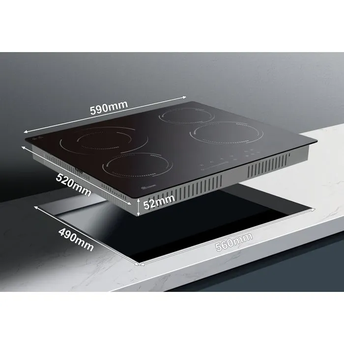 Triomph Table de cuisson vitrocéramique 4 foyers 6500 W