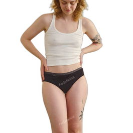 COCORO Culotte menstruelle noire/grise flux abondant 0/XXS