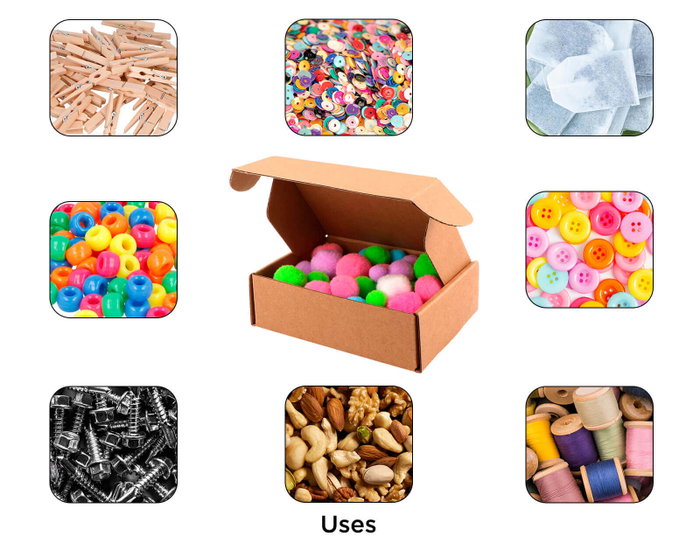 Innspiro Pack de 100 boîtes en carton kraft auto-montables 137x92x42mm