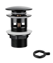 IBERGRIF Valve de lavabo clic-clac noire avec trop-plein M20502B