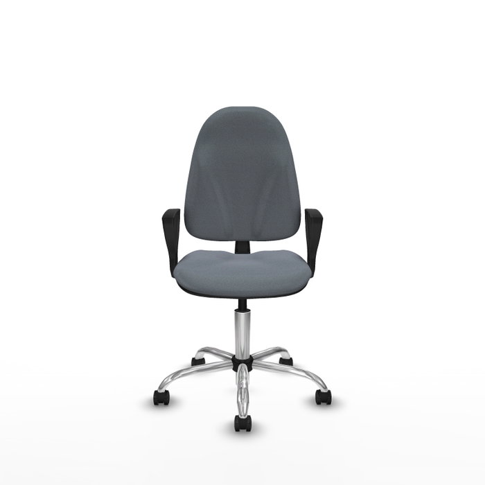 PIQUERAS Y CRESPO Chaise de bureau Algarra, tissu gris, base chromée