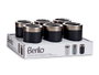Berilo Porte-brosse à dents argent et noir, plastique, 7,7x11,5x7,7 cm (Set de 12)