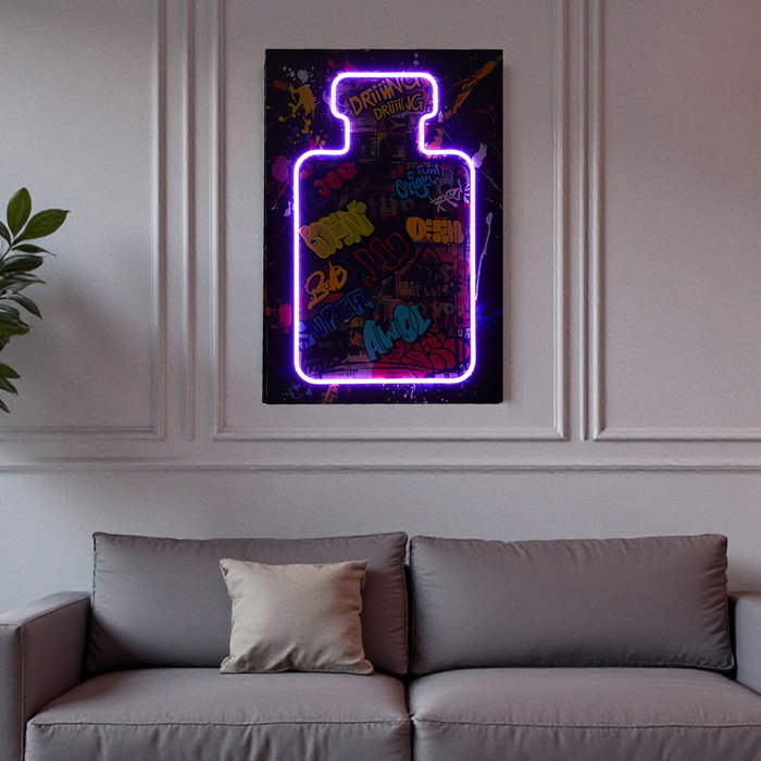 Home Deco Factory Cadre Néon LED Bocal 40x60 cm