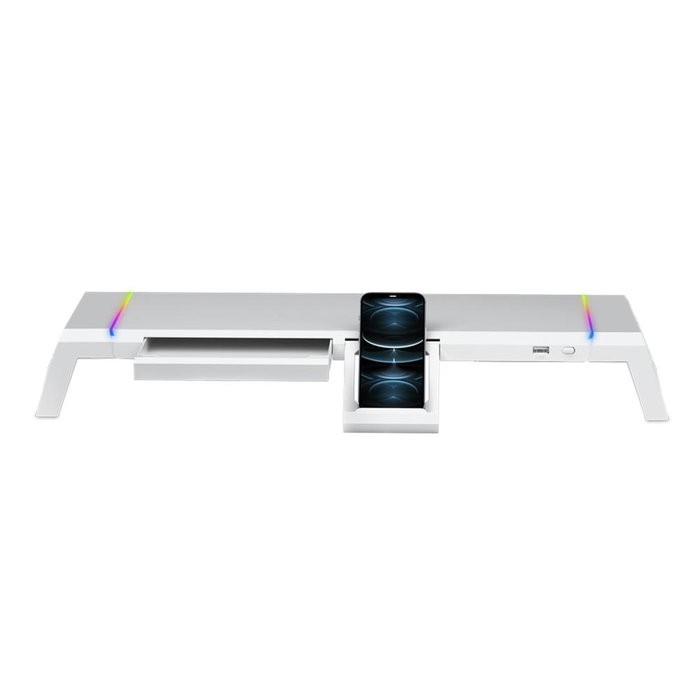 Mars Gaming Mgsone Support de Bureau pour Moniteur Ajustable avec Éclairage RGB Chroma et USB 2.0