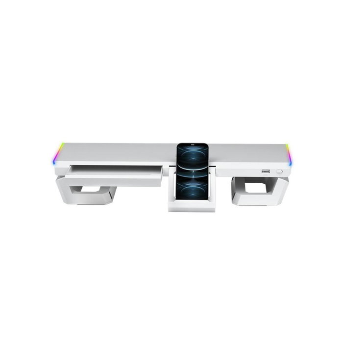 Mars Gaming Mgsone Support de Bureau pour Moniteur Ajustable avec Éclairage RGB Chroma et USB 2.0