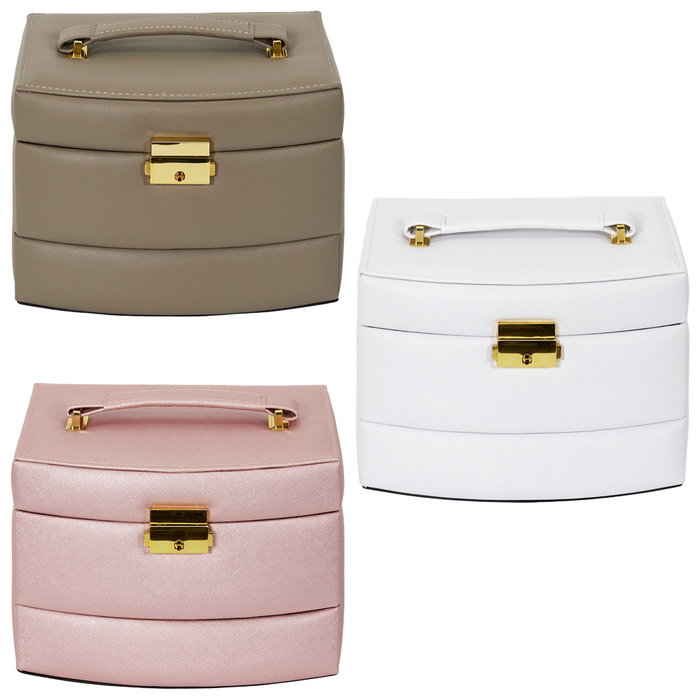 Home Deco Factory Coffret à bijoux 3 niveaux avec miroir, Collection POUR ELLE Home Deco Factory Coffret à bijoux 3 niveaux avec miroir, Collection POUR ELLE