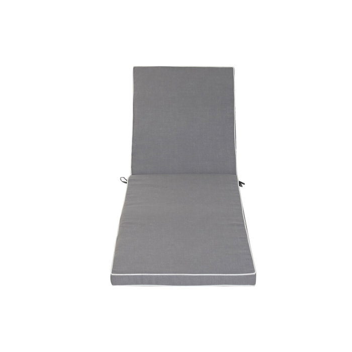 Coussin pour chaise longue Home ESPRIT Blanc Gris clair Jardin 190 x 60 x 5 cm