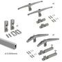 Emuca Kit de fixation pour 1 étagère en bois, 1 module et 1 tringle de suspension longueur 1m Zero, Zamak, Gris pierre peint