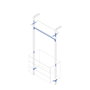 Emuca Kit de fixation pour 1 étagère en bois, 1 module et 1 tringle de suspension longueur 1m Zero, Zamak, Gris pierre peint