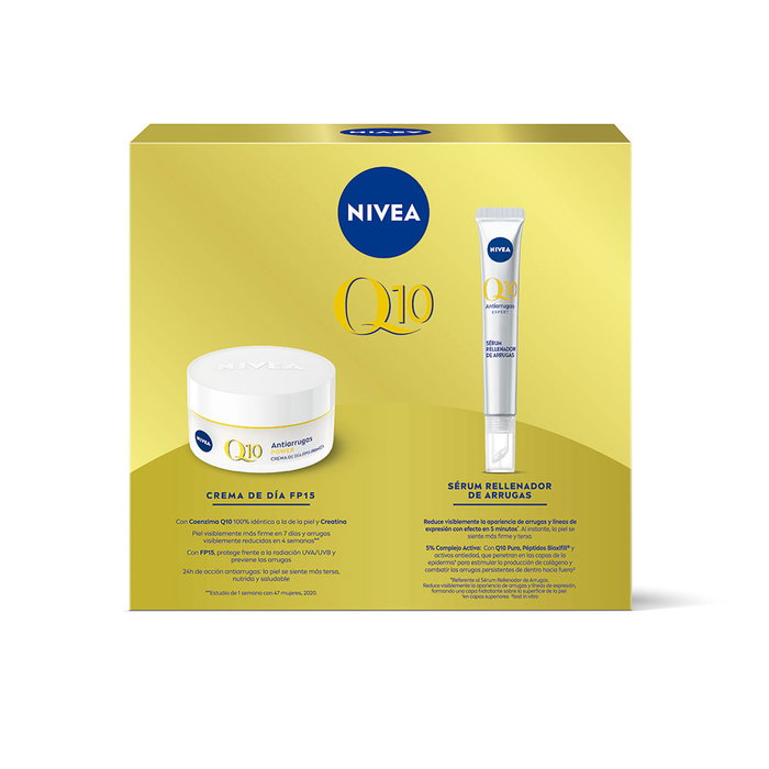 NIVEA Coffret Traitement Anti-Âge Q10 FPS 15 Crème de Jour + Sérum Femme 2 pièces