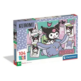 Clementoni - Puzzle 104 pièces Kuromi - Puzzle Enfant 6 ans et plus - 38 x 27 cm - Pièces Super Colorées