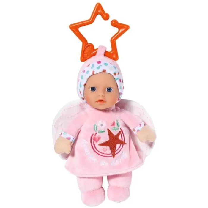 Baby Born - Poupée chiffon Ange douce 18cm - Fixation et hochet intégrés - Jeu d'éveil pour bébé dès la naissance