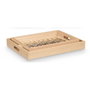 GIFTDECOR Set de 2 Plateaux Rectangulaire et Circulaire Bois et Verre