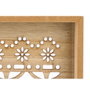 GIFTDECOR Set de 2 Plateaux Rectangulaire et Circulaire Bois et Verre