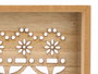 Giftdecor Lot de 2 plateaux rectangulaires cercles 40x6x31 cm bois et verre (Set de 6)
