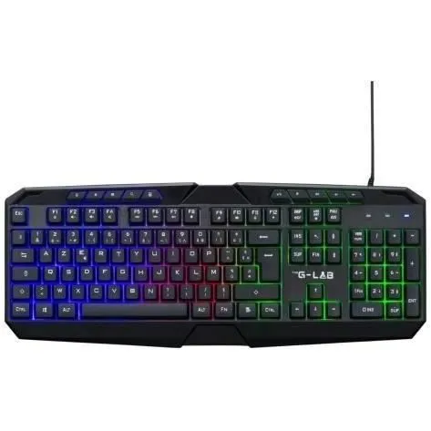 The G-Lab COMBO NATRIUM - Pack Gamer 4 en 1 avec clavier silencieux rétroéclairé, souris filaire 6400 DPI, casque audio drivers 50mm et tapis de souris - Prêt à jouer pour Windows