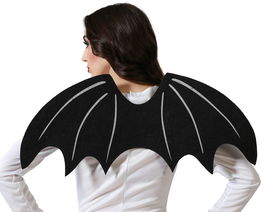 Ailes de vampire grandes noires avec détails gris - Accessoire de déguisement pour Halloween et soirées à thème
