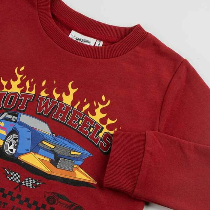 Hot Wheels Sweat-shirt en coton brossé pour enfant 4 ans - DARK RED - Taille 4 ans