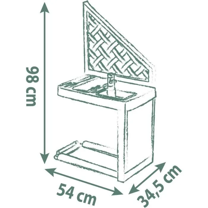 Smoby - Cuisine d'Été Smoby Life avec Grill et Évier - 17 Accessoires - En Plastique Recyclé - Jouet d'Extérieur pour Enfants dès 2 Ans