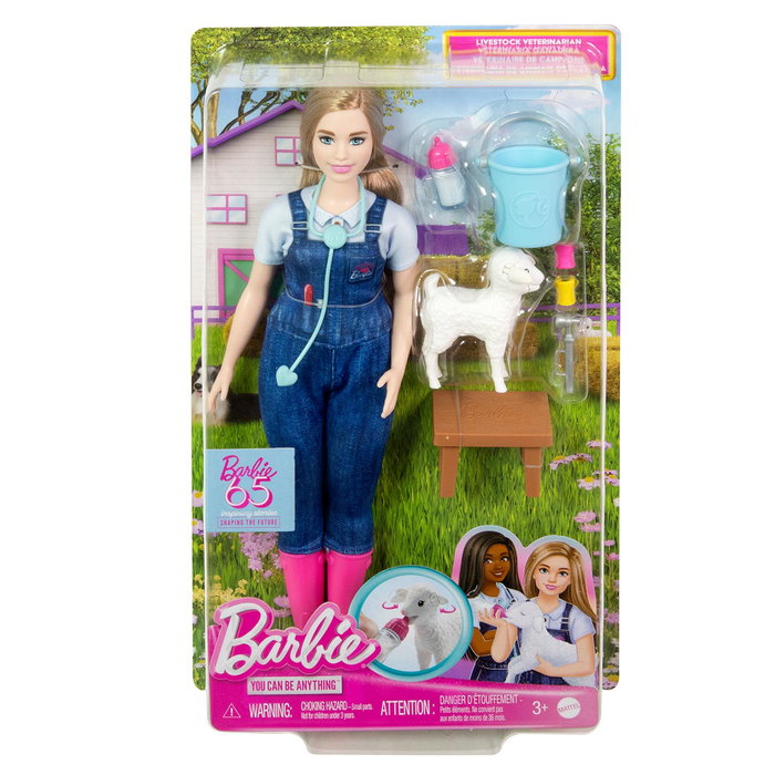Barbie Tu Puede Ser Veterinaria De Granja HRG42 Mattel - Version espagnole - Poupée vétérinaire de ferme avec 10 accessoires dont fonction interactive Barbie Tu Puede Ser Veterinaria De Granja HRG42 Mattel - Version espagnole - Poupée vétérinaire de ferme avec 10 accessoires dont fonction interactive