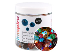 Innspiro Perles de verre à facettes tailles et couleurs mixtes
