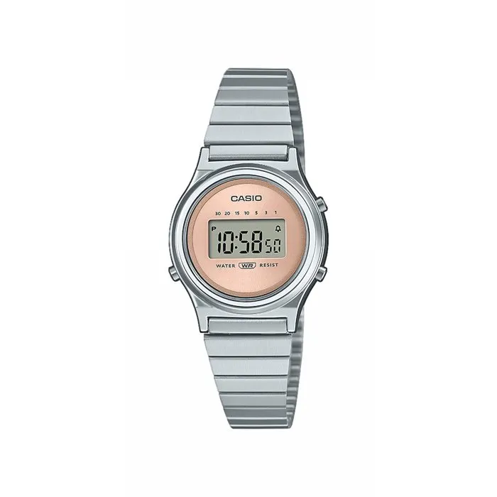 Casio LA700WE Montre mixte à affichage digital rose bracelet acier quartz avec chronomètre, alarme et calendrier Casio LA700WE Montre mixte à affichage digital rose bracelet acier quartz avec chronomètre, alarme et calendrier