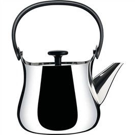 Alessi NF01 - Bouilloire et théière Cha en acier inoxydable 18/10 design Naoto Fukasawa, pour plaques induction et toutes sources de chaleur
