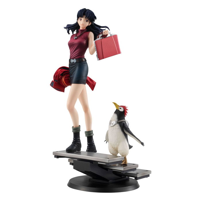 Megahouse Rebuild of Evangelion Statuette Gals Misato Katsuragi & Pen Pen 25 cm
