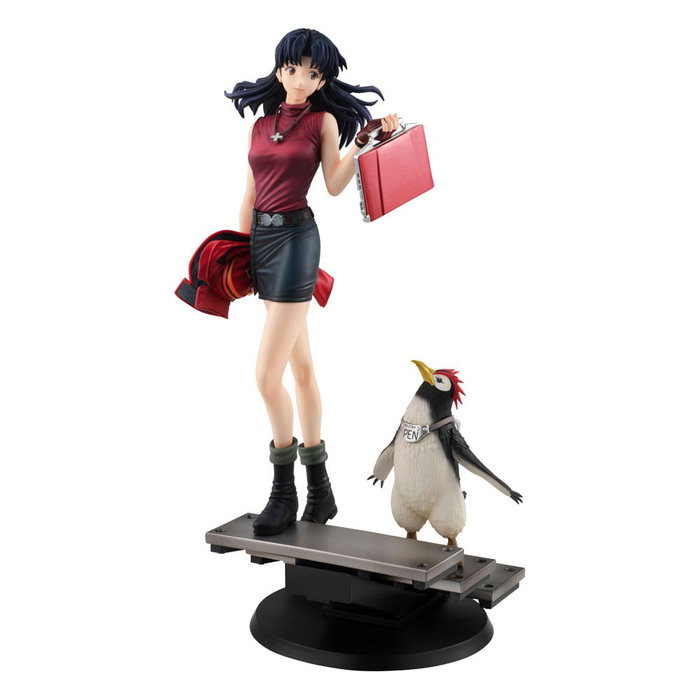 Megahouse Rebuild of Evangelion Statuette Gals Misato Katsuragi & Pen Pen 25 cm