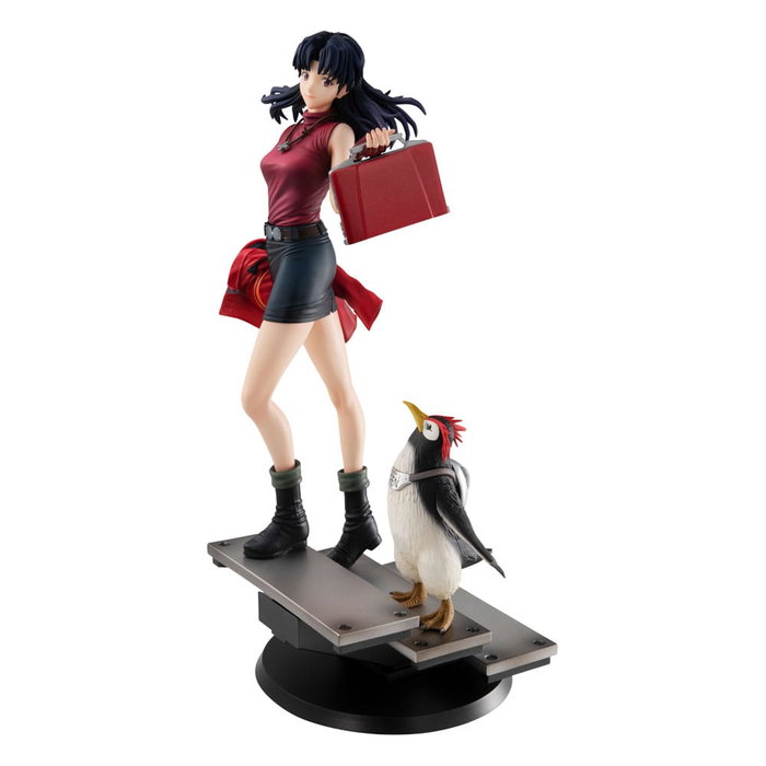 Megahouse Rebuild of Evangelion Statuette Gals Misato Katsuragi & Pen Pen 25 cm