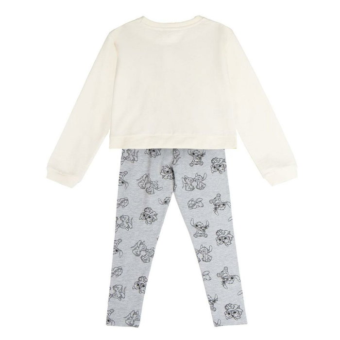 Cerdá - Ensemble 2 pièces collant en coton brushed motif Stitch - Taille 6 ans - Couleur beige