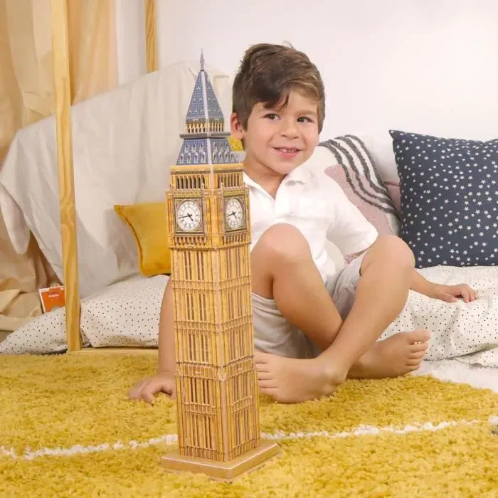 Explora Puzzle 3D Big Ben pour enfants dès 5 ans - 44 pièces - Modèle à assembler sans colle - Dimensions : 51,7 cm